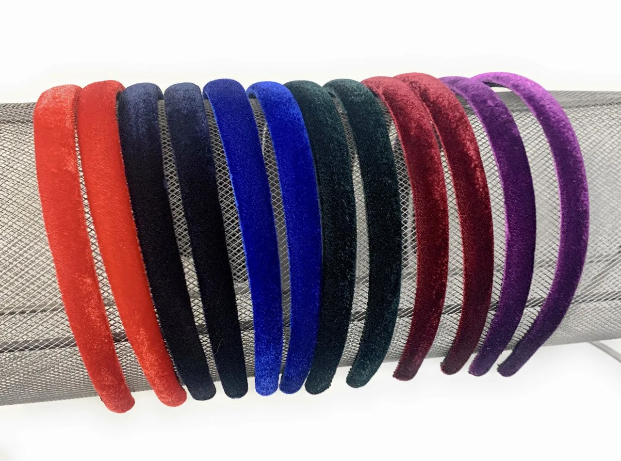 2 x Velvet Girls School Headband Alice band Hair Accessories - High Quality UK - Red