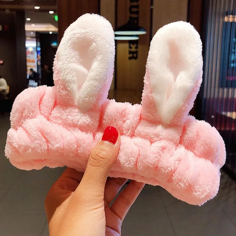 2022 New OMG Letter Coral Fleece Wash Face Bow Hairbands For Women Girls Headbands Headwear Hair Bands Turban Hair Accessories