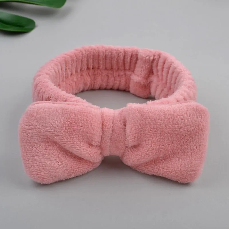 2022 New OMG Letter Coral Fleece Wash Face Bow Hairbands For Women Girls Headbands Headwear Hair Bands Turban Hair Accessories