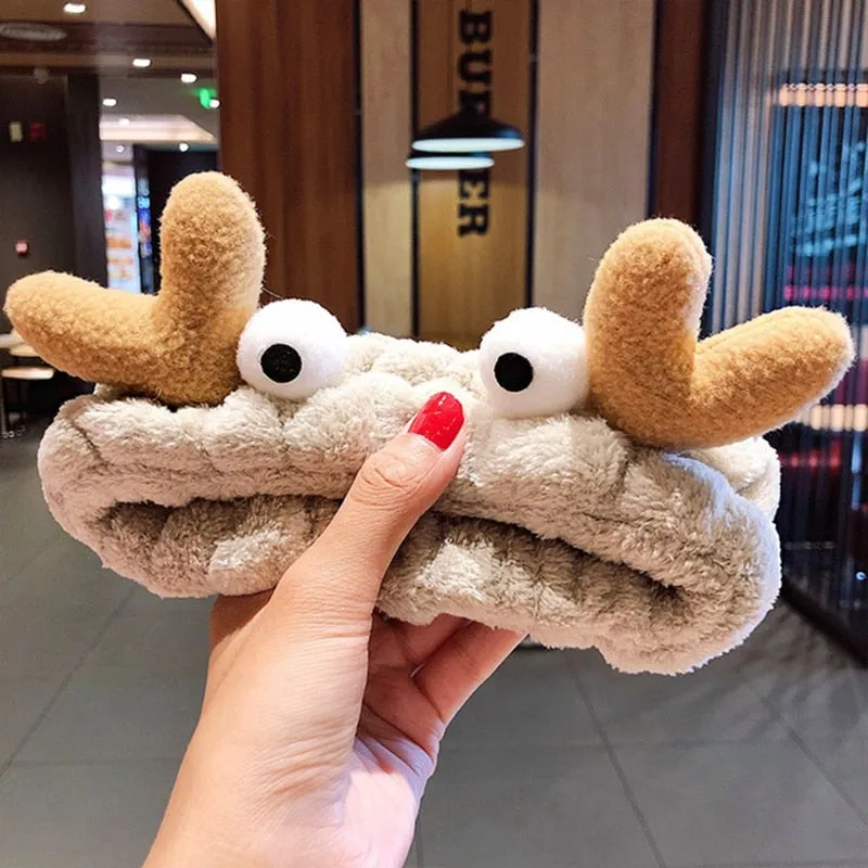 2022 New OMG Letter Coral Fleece Wash Face Bow Hairbands For Women Girls Headbands Headwear Hair Bands Turban Hair Accessories