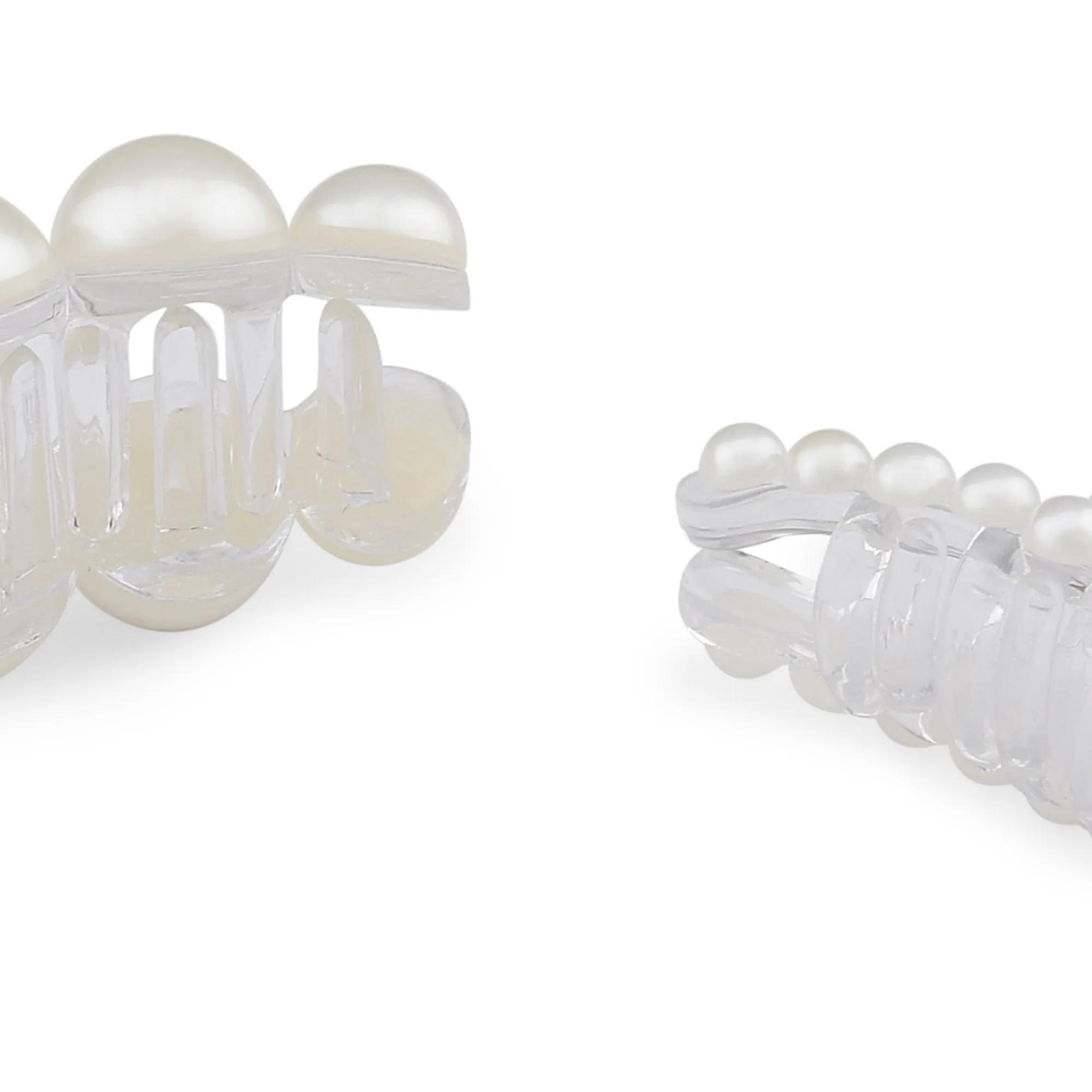 Accessorize London Women's 2 Pack Pearl And Resin Bulldogs