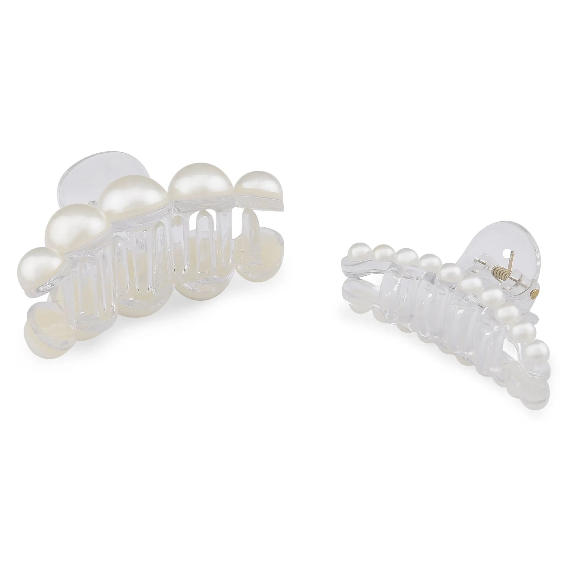Accessorize London Women's 2 Pack Pearl And Resin Bulldogs