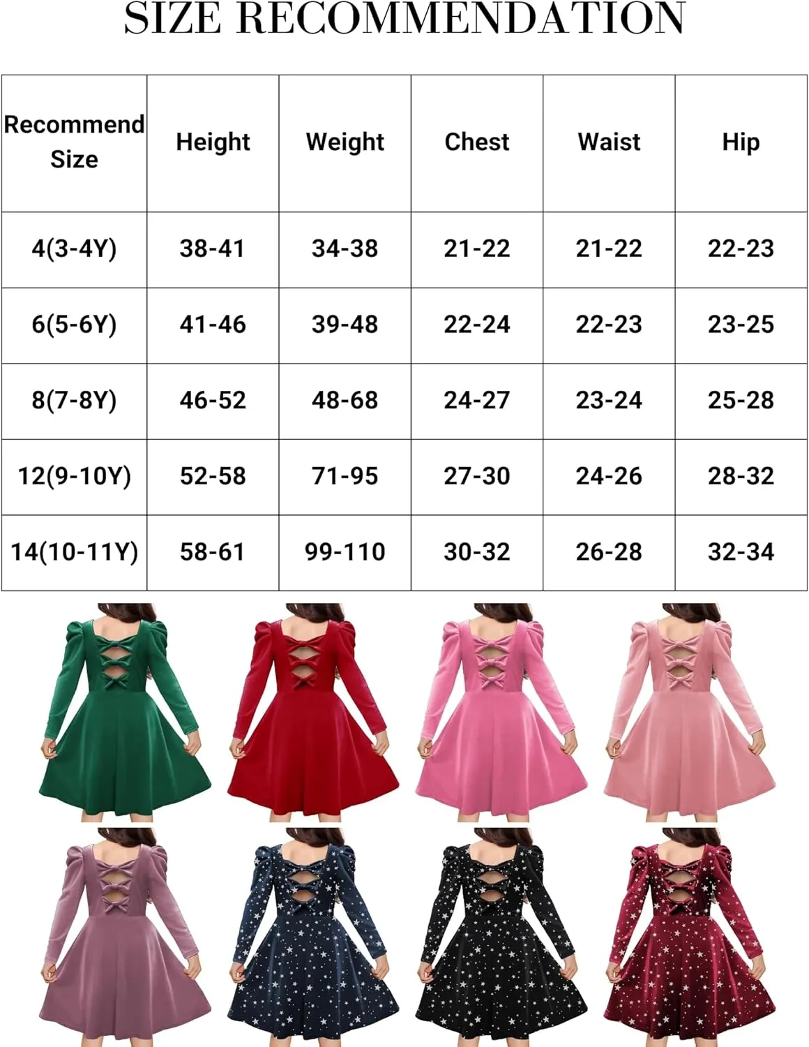 Arshiner Girls Bow Back Velvet Formal Party Dresses with Pockets