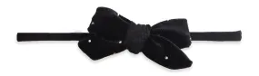 Baby Bling Black Stud Velvet Skinny Headband