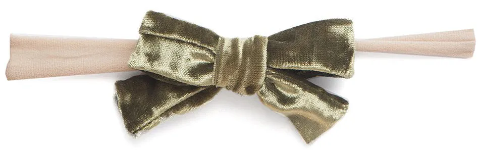 Baby Bling Moss Velvet Bow Skinny Headband