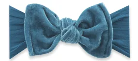 Baby Bling Slate Blue Velvet Knot Headband