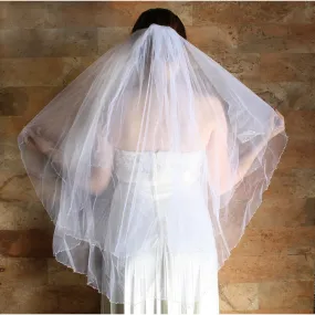 Beaded Border & Cut Edge Veil
