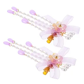 Beatifufu Vintage Tassel Flower Hair Clips and Accessories - Tassel Hairpins for Girls, Kids and Women