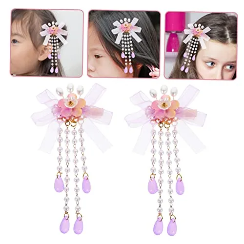 Beatifufu Vintage Tassel Flower Hair Clips and Accessories - Tassel Hairpins for Girls, Kids and Women