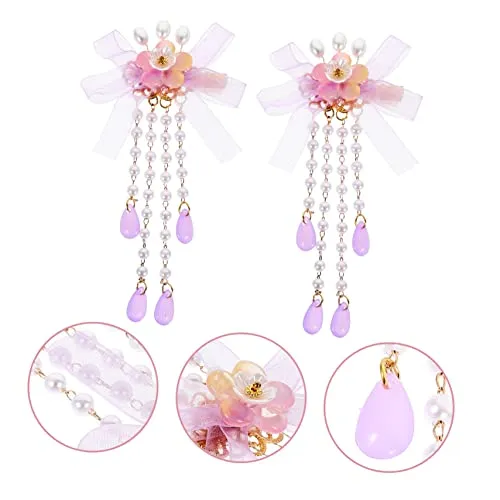 Beatifufu Vintage Tassel Flower Hair Clips and Accessories - Tassel Hairpins for Girls, Kids and Women