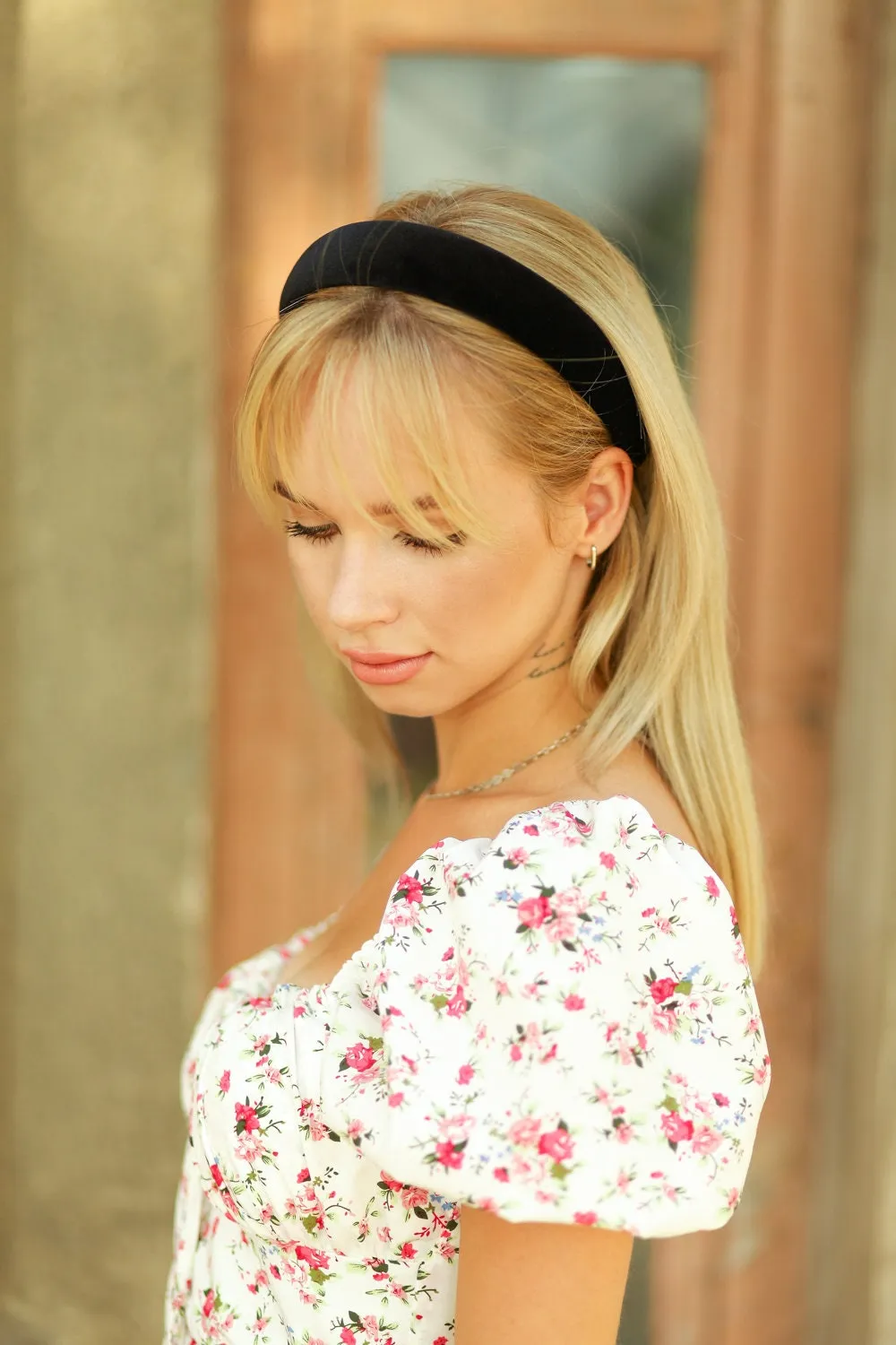Black padded headband Velvet headband Fabric headbands for women Velvet headbands for women Padded headband Handmade headbands for women