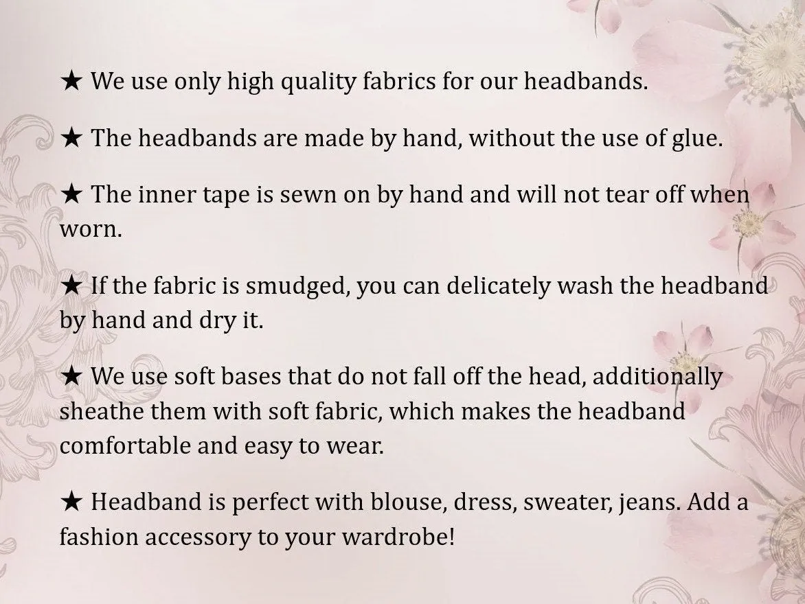 Black padded headband Velvet headband Fabric headbands for women Velvet headbands for women Padded headband Handmade headbands for women