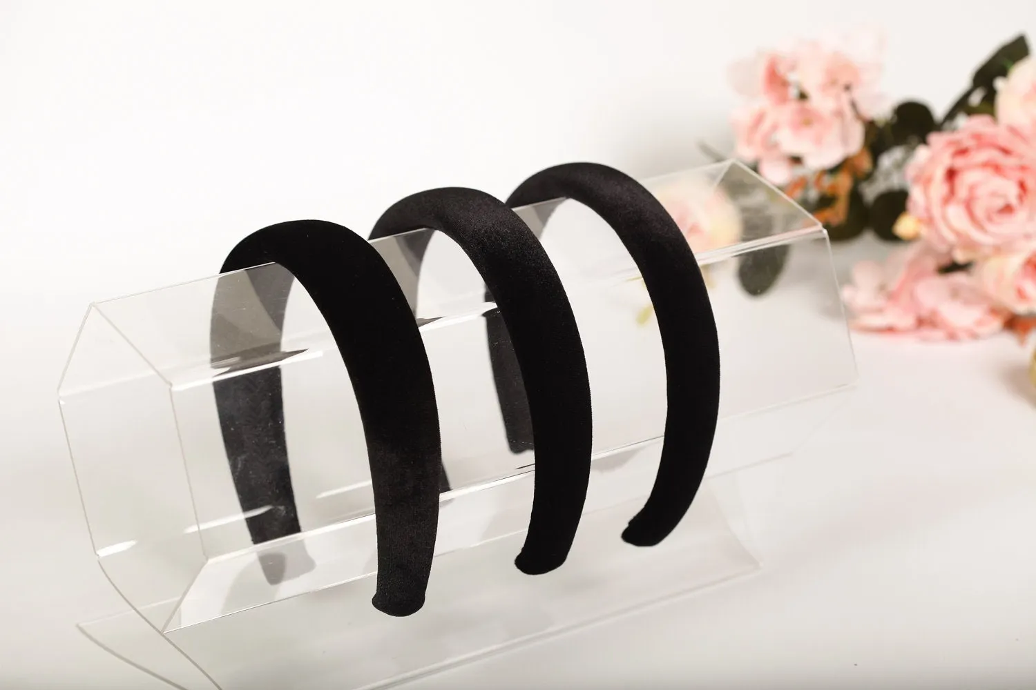 Black padded headband Velvet headband Fabric headbands for women Velvet headbands for women Padded headband Handmade headbands for women
