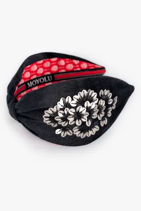 Black Velvet Sequins Headband