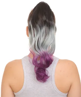 Black/Multi Color Wavy Ombre Ponytail