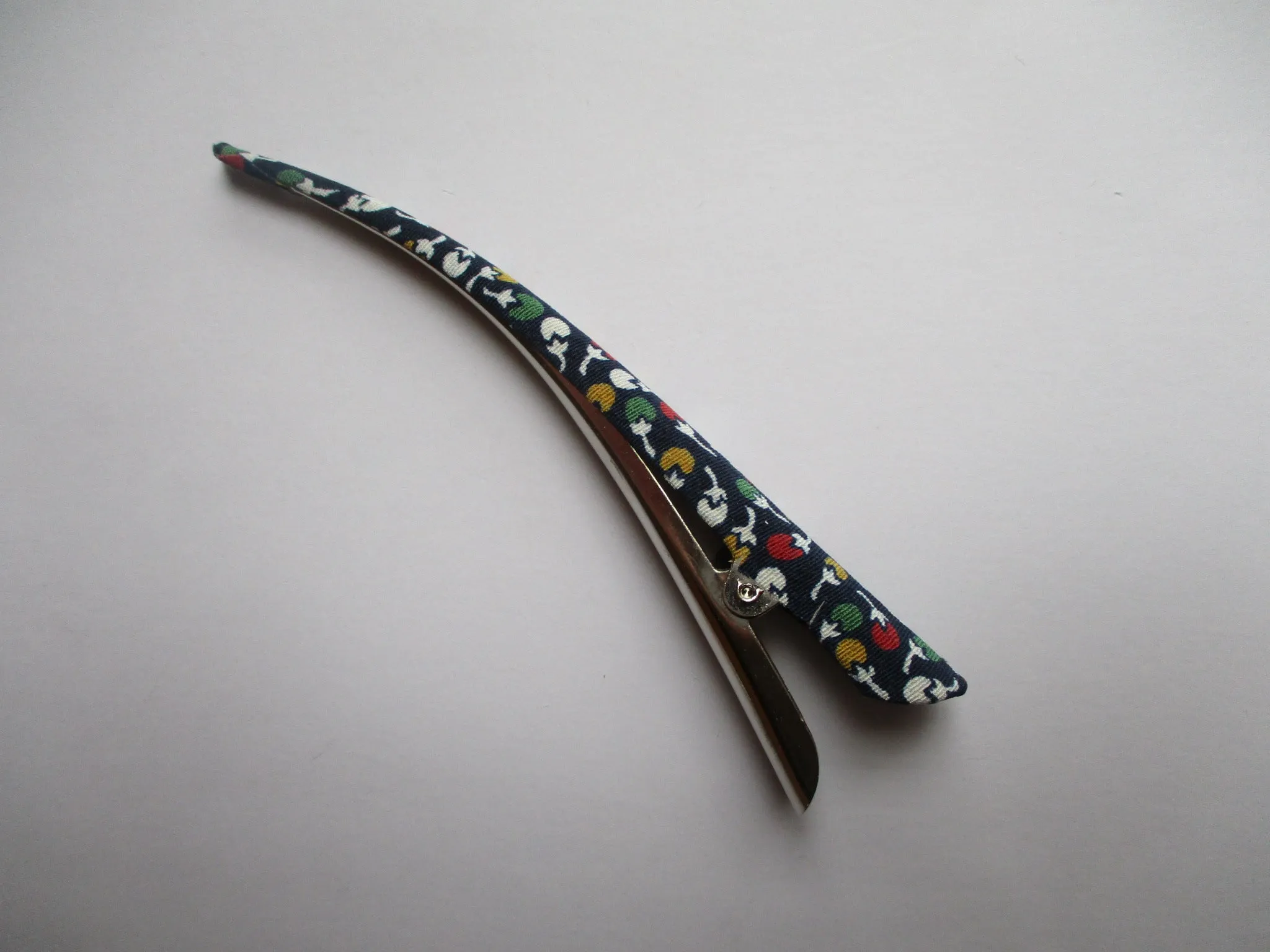 Blue Kimono Clip, Minimalist Simple Metal Long Hair Clip