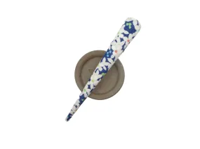 Blue Minimalist Hair Accessory 130mm Beak Style Upcycled Fabric Clip