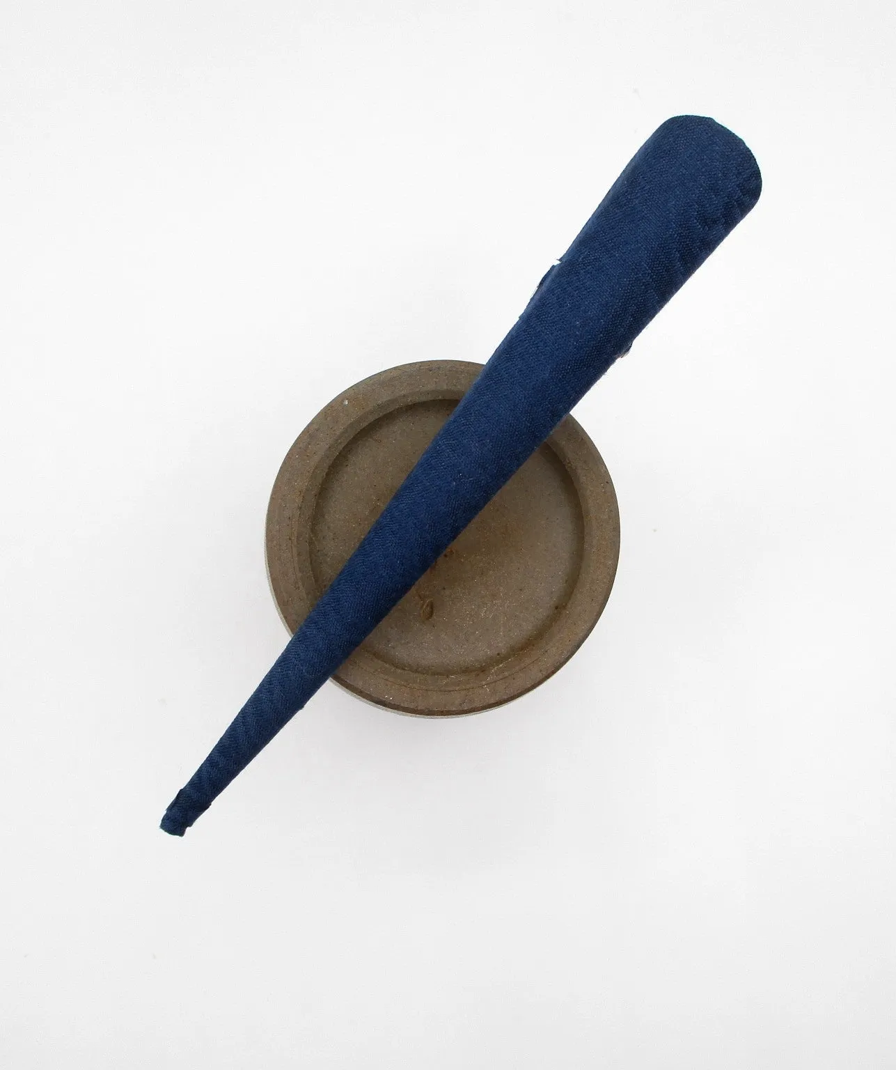 Blue Rinzu Kimono Vintage Silk Fabric Hair Clip, 130mm 5 1/8 inch