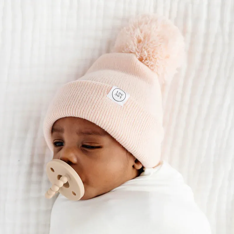 Blush Pink Beanie | Pom   No Pom