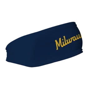 Brewers Fleece Headband: Wordmark