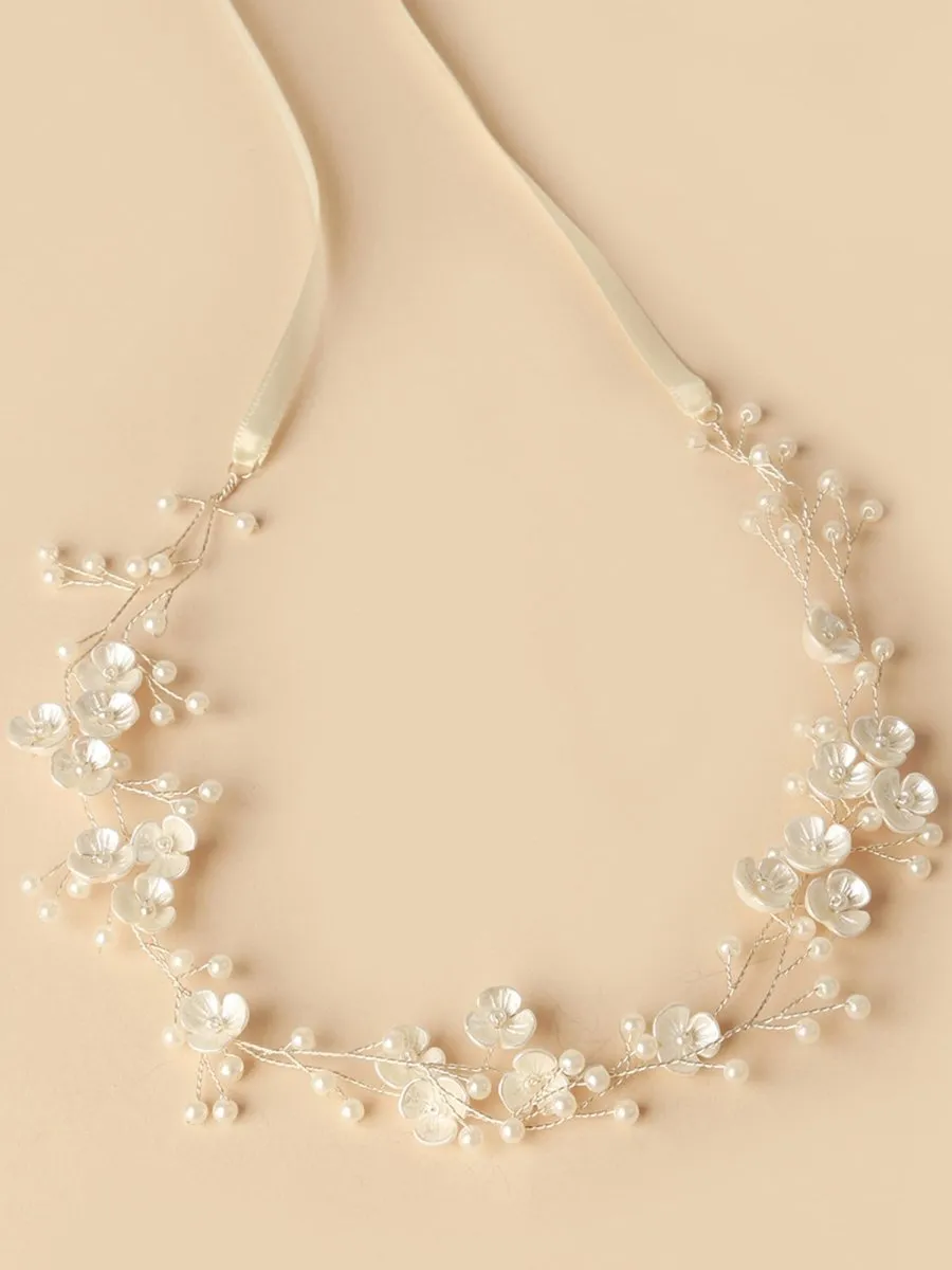 Bridal Pearl Beaded Headband