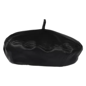 Brixton Hats Audrey II Faux Leather Beret - Black