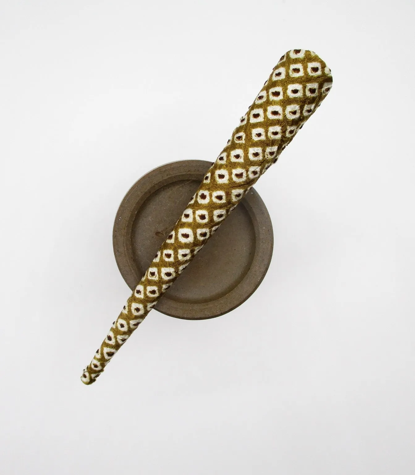 Brown Shibori Silk Kimono Hair Clip, 130mm Long Metal Ship from USA