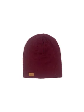 Burgundy Slouchy Waffle Beanie
