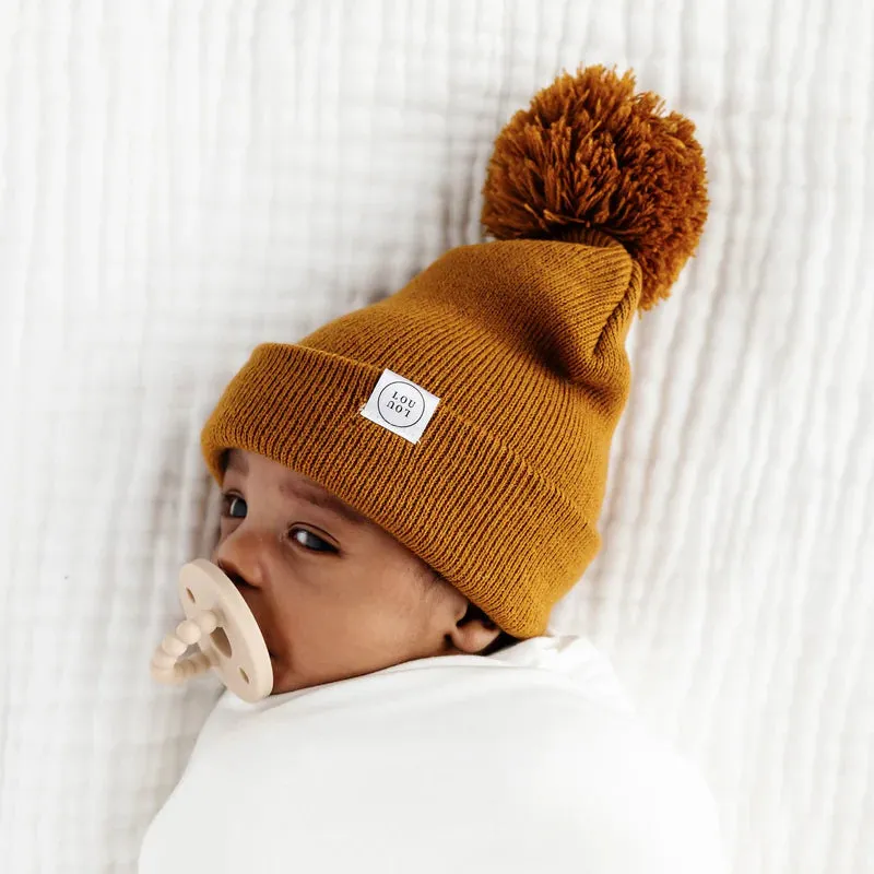 Camel Brown Beanie | Pom   No Pom