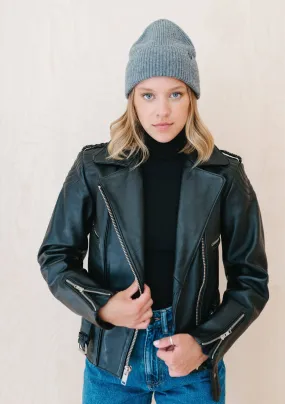 Cashmere & Merino Beanie in Charcoal Melange