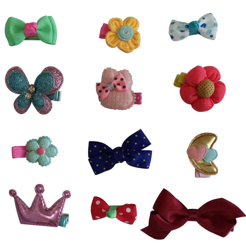Charis Kid Hair Clips Barrettes Assorted Ribbon Bows Style C Series