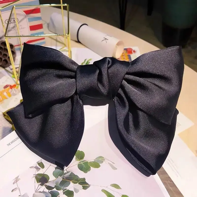Chiffon Bow Hair Clip Large Bowknot Stain Hairpin Barrettes Ponytail Clip Hair Accessories