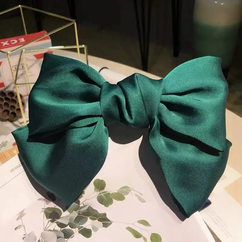 Chiffon Bow Hair Clip Large Bowknot Stain Hairpin Barrettes Ponytail Clip Hair Accessories