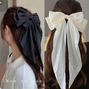 Chiffon Bow Hair Clip Large Bowknot Stain Hairpin Barrettes Ponytail Clip Hair Accessories