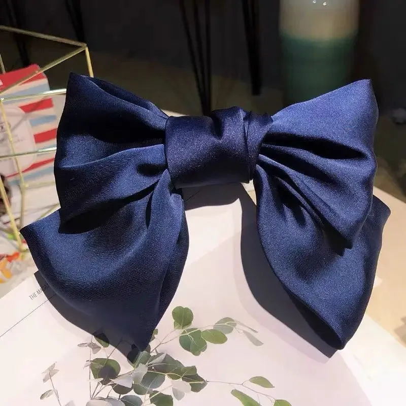 Chiffon Bow Hair Clip Large Bowknot Stain Hairpin Barrettes Ponytail Clip Hair Accessories