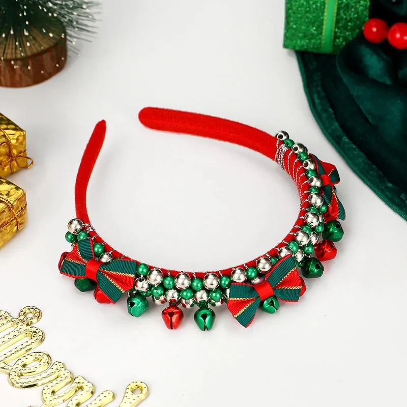 Christmas Cute Christmas Women's Colorful Beaded Imitation Pearl Hair Band Party Headpieces