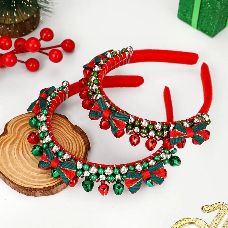 Christmas Cute Christmas Women's Colorful Beaded Imitation Pearl Hair Band Party Headpieces