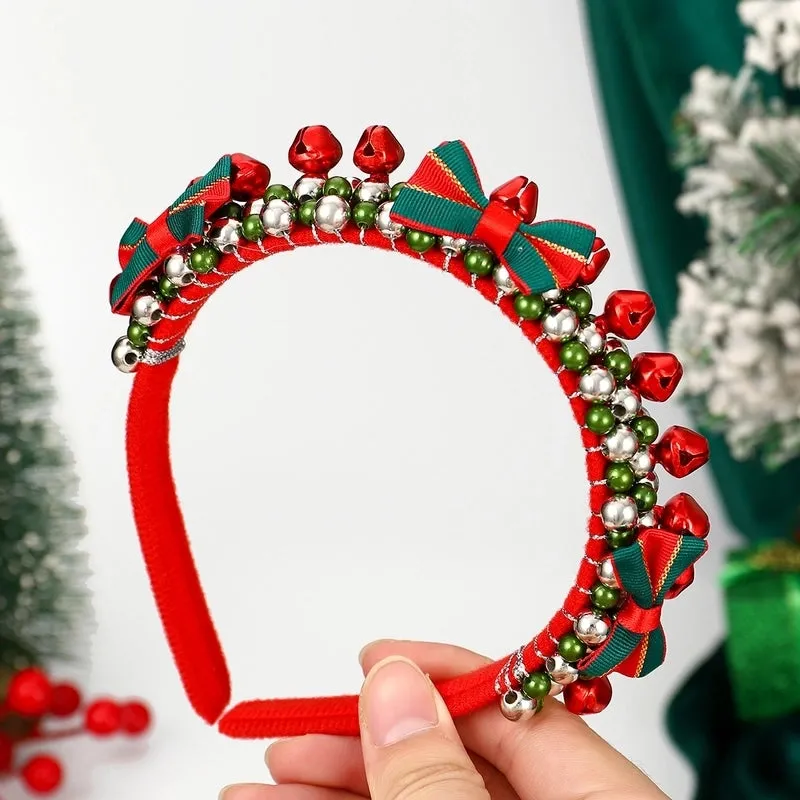 Christmas Cute Christmas Women's Colorful Beaded Imitation Pearl Hair Band Party Headpieces