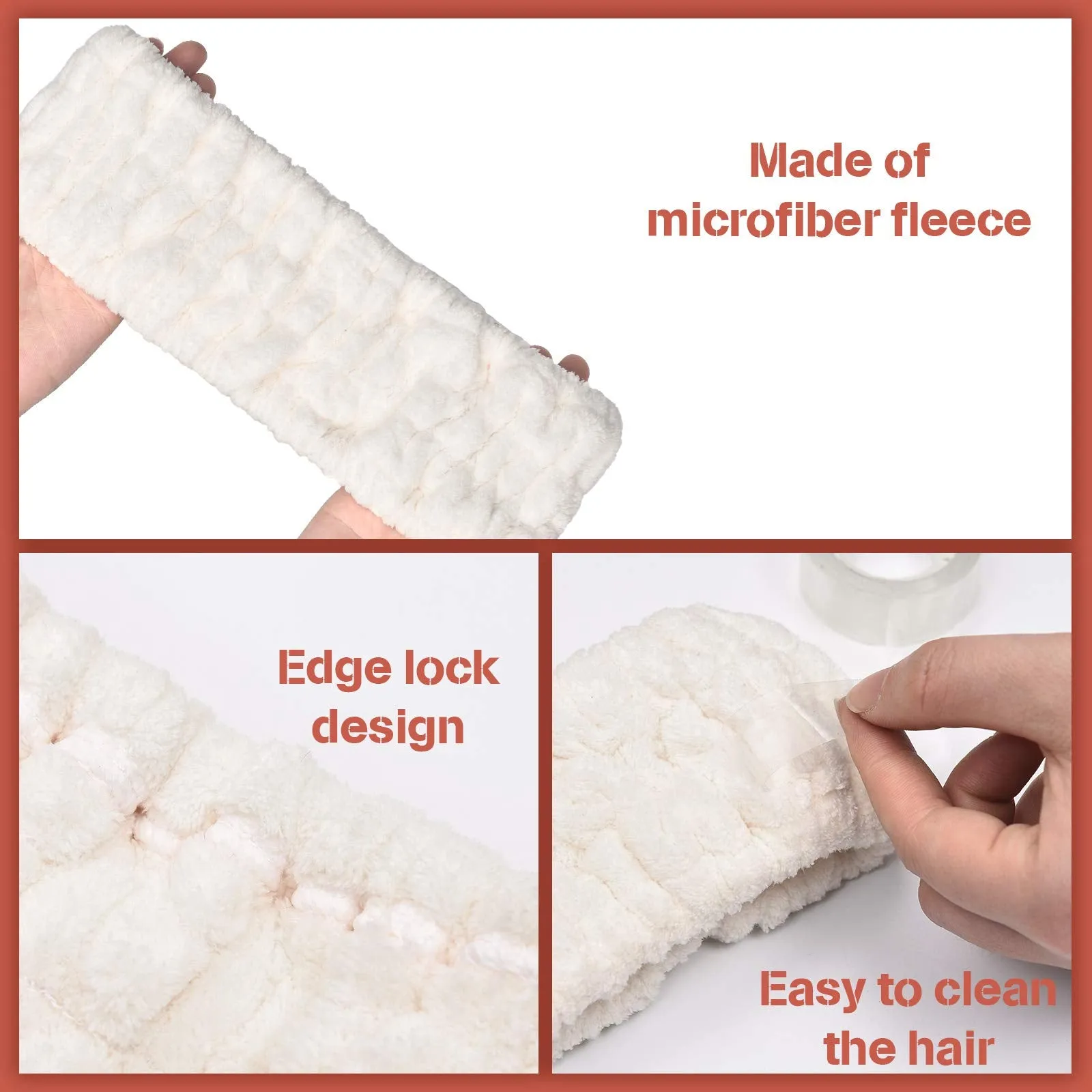 Chuangdi 3 Pieces Spa Facial Headband for Makeup and Washing Face Terry Cloth Hairband Yoga Sports Shower Facial Elastic Head Band Wrap for Women(Milky-White, Yellow, Dark Green)
