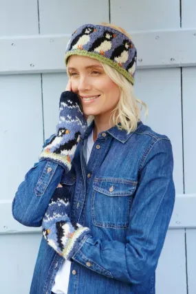 Circus Of Puffins Headband in Blue