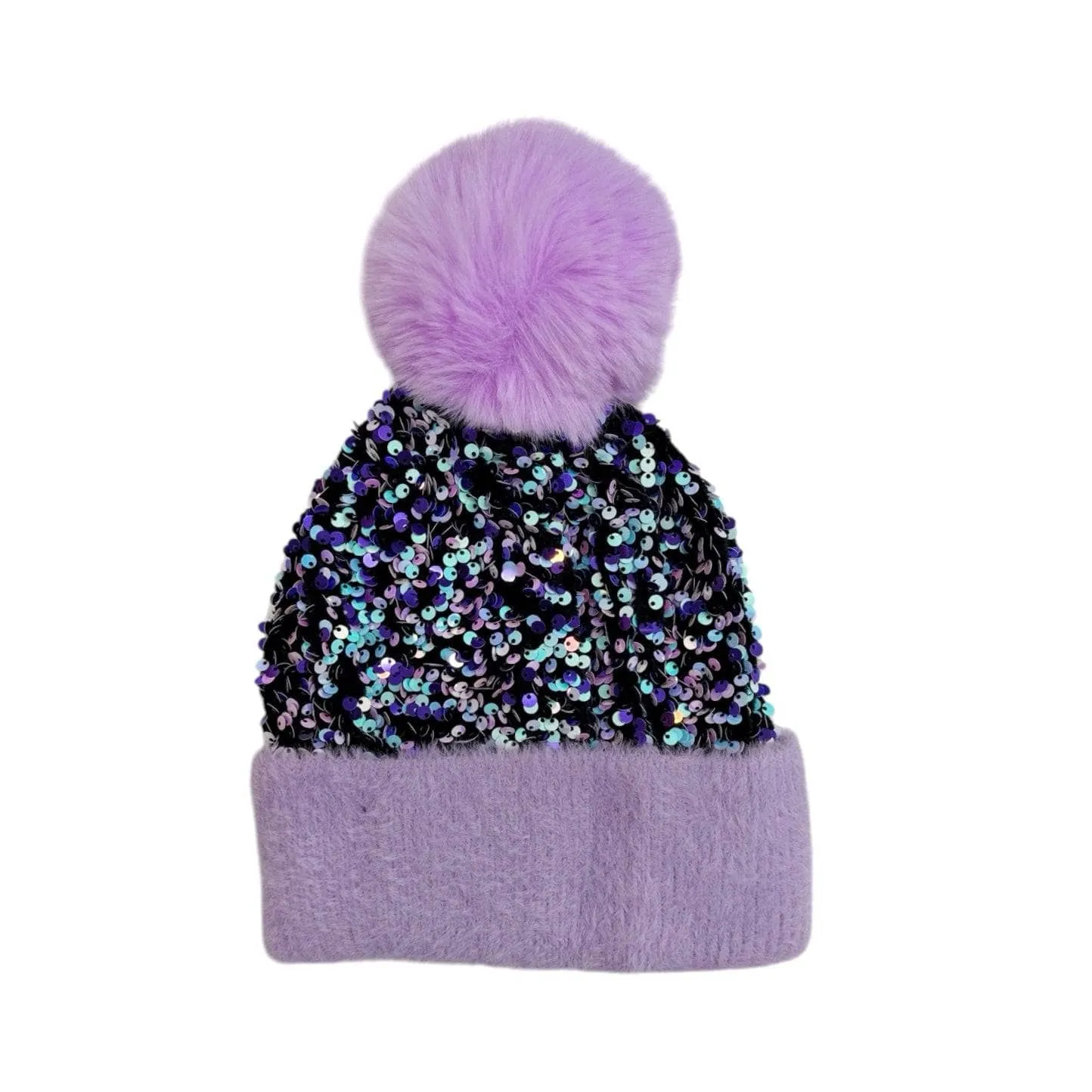 Confetti Sequin Pom Pom Beanies