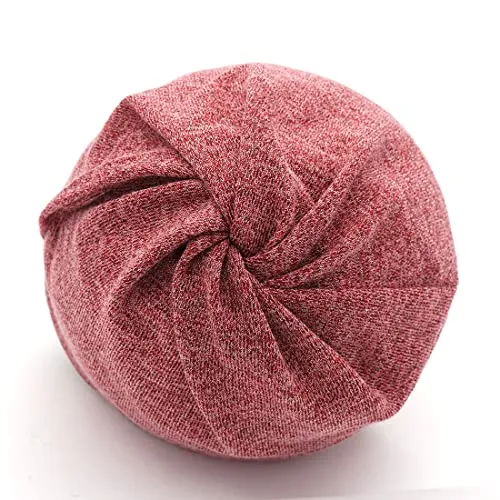 Cotton Beanie Flower Lace Turban, Sleep Cap, Chemo Cap, Slouchy Hat (4 Pack)
