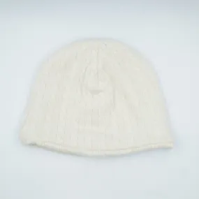 Cream Cable Knit Cashmere Beanie Hat