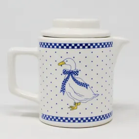 Creamer, Goose with Blue Bow, Ceramic, Vintage