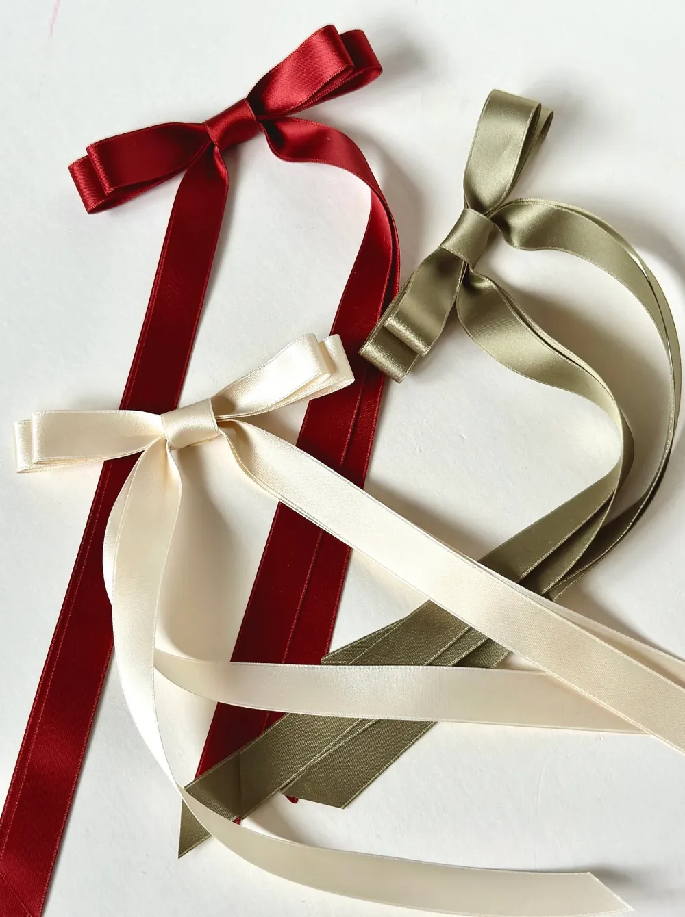 Crystal Satin Skinny Long Bow | Special Occasion Designer Accessory | Bow Clip Barrette | Made to Order