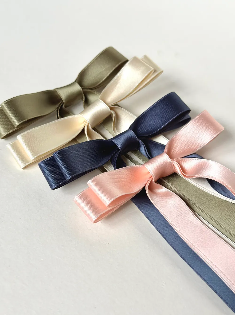Crystal Satin Skinny Long Bow | Special Occasion Designer Accessory | Bow Clip Barrette | Made to Order