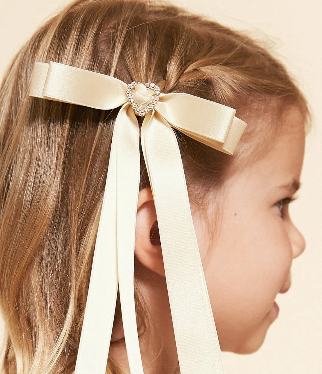 Crystal Satin Skinny Long Bow | Special Occasion Designer Accessory | Bow Clip Barrette | Made to Order