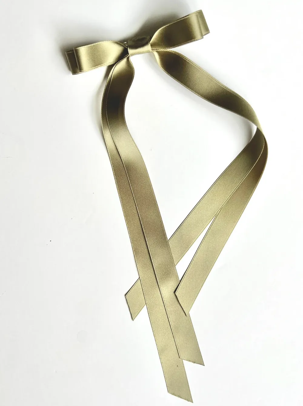 Crystal Satin Skinny Long Bow | Special Occasion Designer Accessory | Bow Clip Barrette | Made to Order