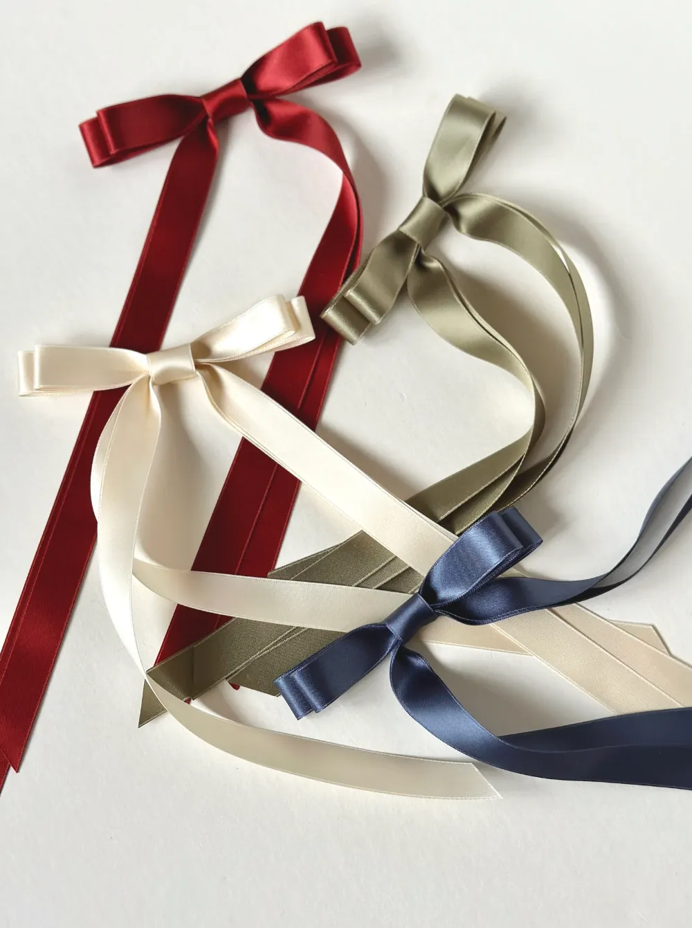 Crystal Satin Skinny Long Bow | Special Occasion Designer Accessory | Bow Clip Barrette | Made to Order
