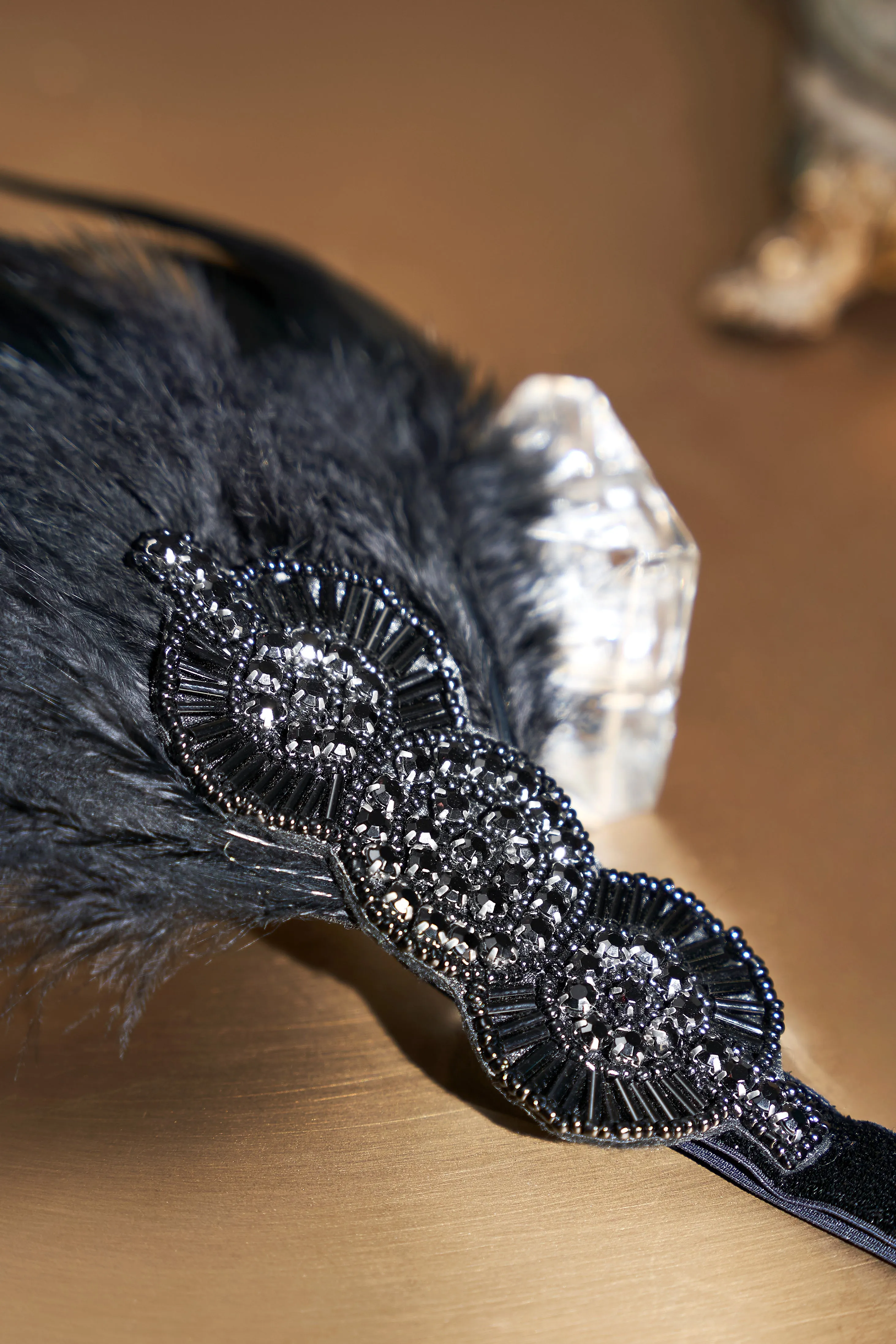 Crystal Studded Feather Headband